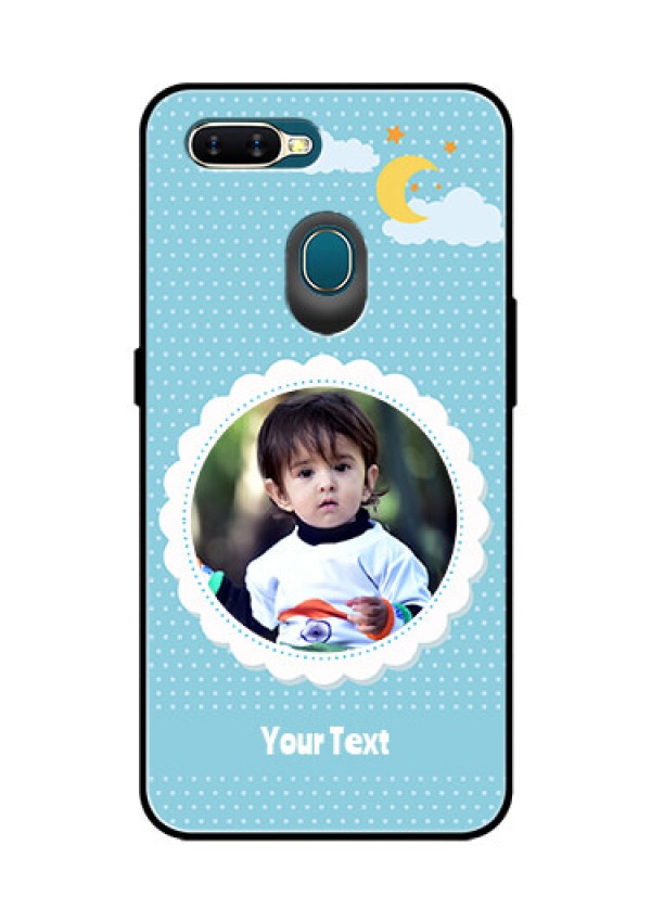 Oppo A7 Personalised Glass Phone Case  - Violet Pattern Design