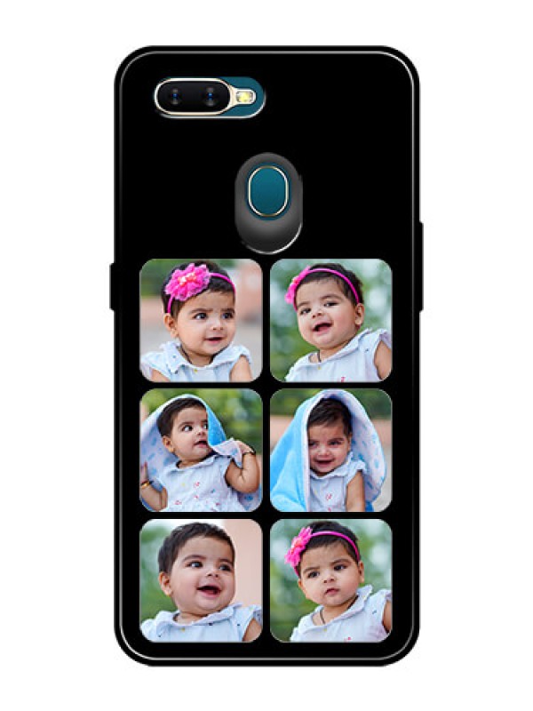 Custom Oppo A7 Photo Printing on Glass Case  - Multiple Pictures Design