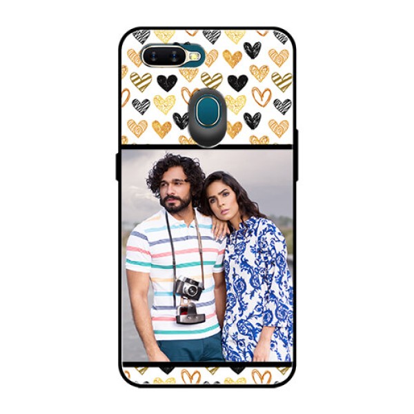 Oppo A7 Photo Printing on Glass Case  - Love Symbol Design