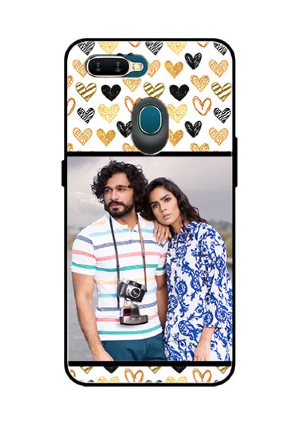 Oppo A7 Photo Printing on Glass Case  - Love Symbol Design