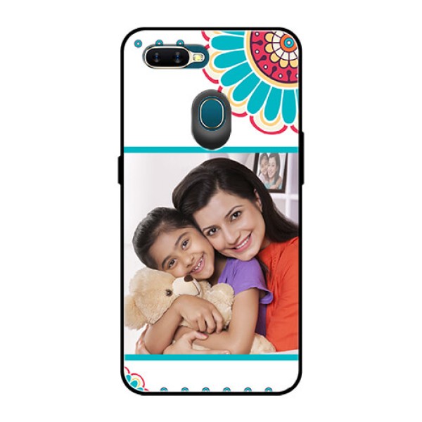 Oppo A7 Custom Glass Phone Case  - Flower Design