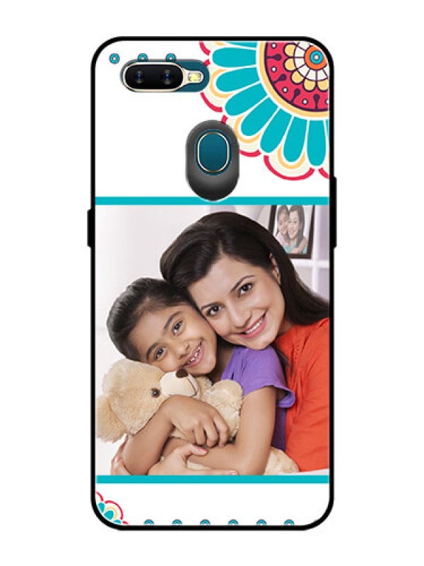Custom Oppo A7 Custom Glass Phone Case  - Flower Design