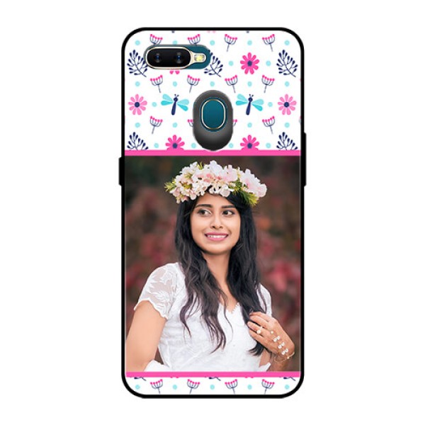 Oppo A7 Photo Printing on Glass Case - Colorful Flower Design Oppo A7 Photo Printing on Glass Case - Colorful Flower Design