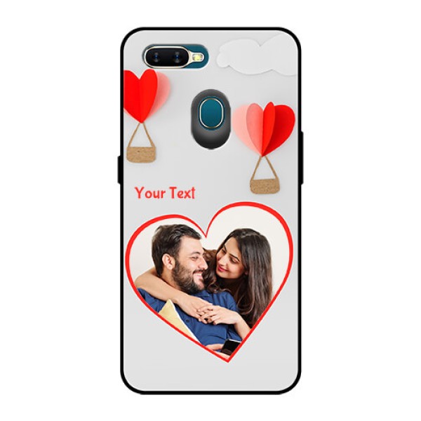 Oppo A7 Custom Glass Mobile Case  - Parachute Love Design