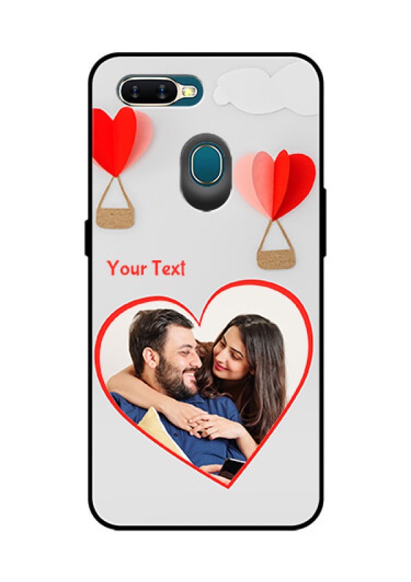 Oppo A7 Custom Glass Mobile Case  - Parachute Love Design
