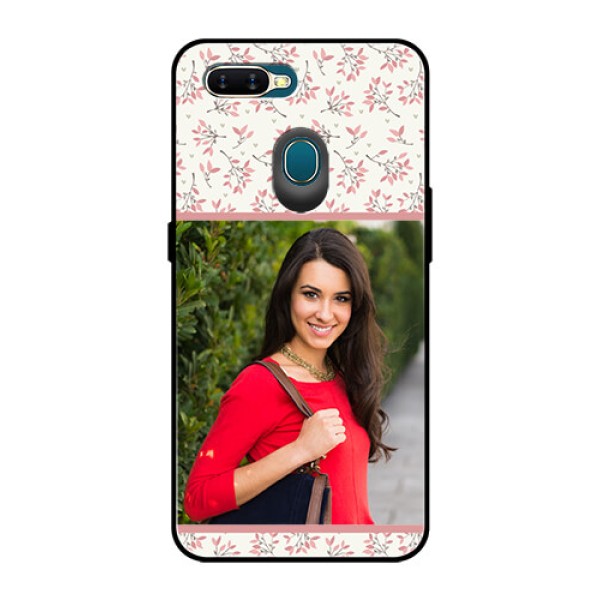 Oppo A7 Custom Glass Phone Case  - Premium Floral Design