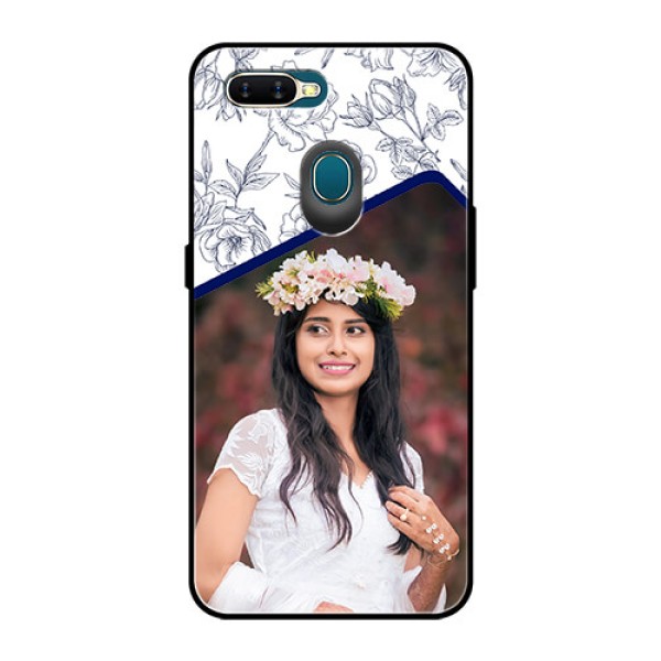 Oppo A7 Personalized Glass Phone Case  - Premium Floral Design