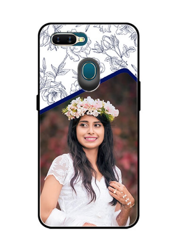 Oppo A7 Personalized Glass Phone Case  - Premium Floral Design