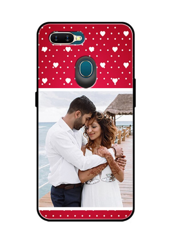 Oppo A7 Photo Printing on Glass Case  - Hearts Mobile Case Design