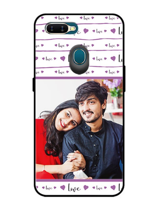 Custom Oppo A7 Custom Glass Mobile Case  - Couples Heart Design