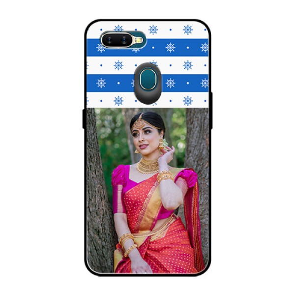 Oppo A7 Photo Printing on Glass Case  - Snow Pattern Design