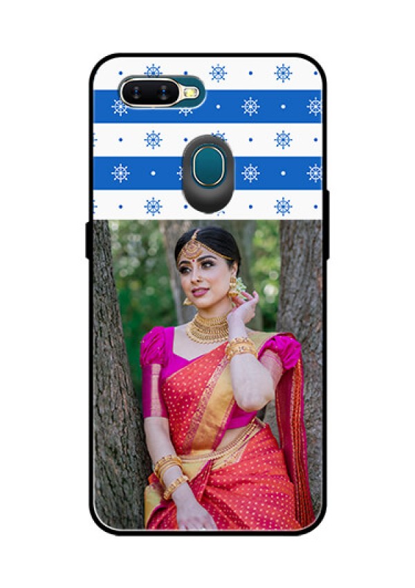 Oppo A7 Photo Printing on Glass Case  - Snow Pattern Design