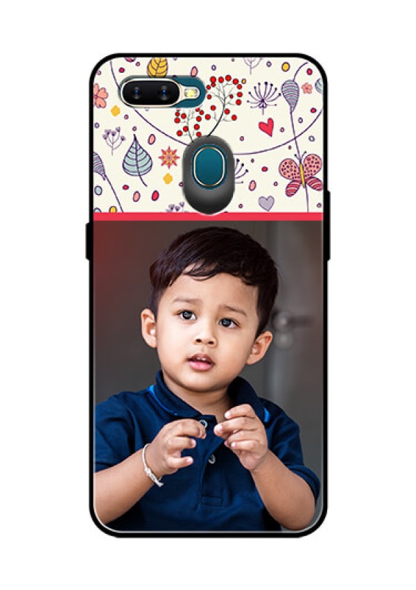Oppo A7 Custom Glass Mobile Case  - Premium Floral Design