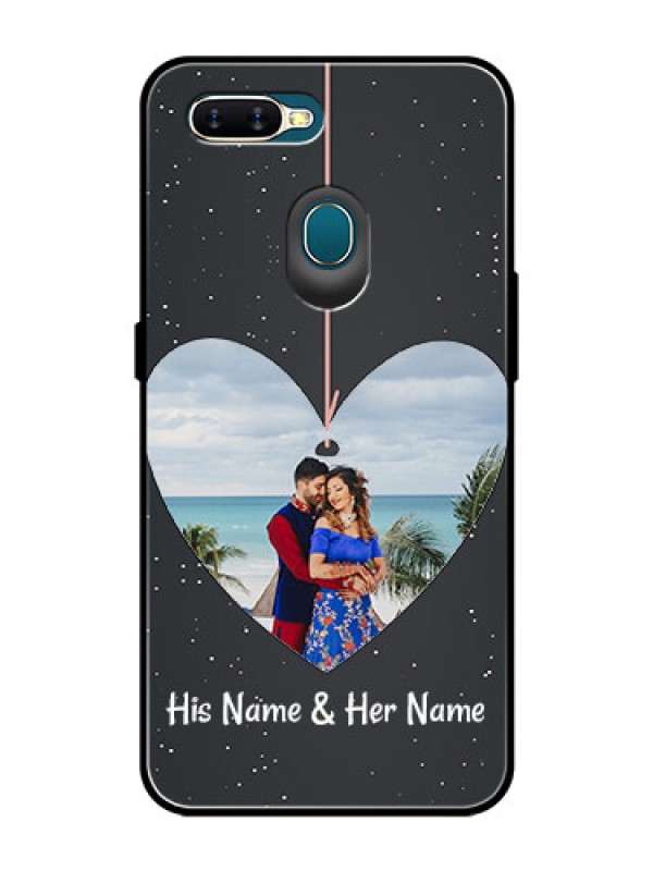 Custom Oppo A7 Custom Glass Phone Case  - Hanging Heart Design