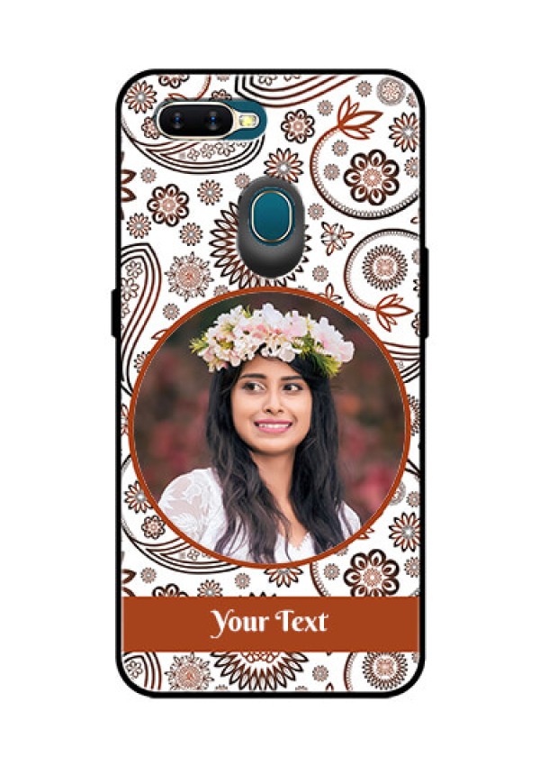 Oppo A7 Custom Glass Mobile Case  - Abstract Floral Design 