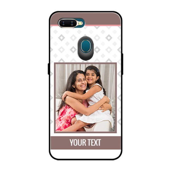 Oppo A7 Photo Printing on Glass Case  - Simple Diamond Design