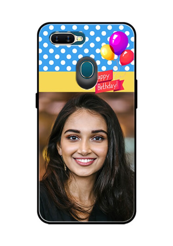 Oppo A7 Custom Glass Mobile Case  - Happy Birthday Design