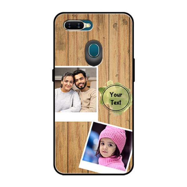 Oppo A7 Custom Glass Phone Case  - Wooden Texture Design