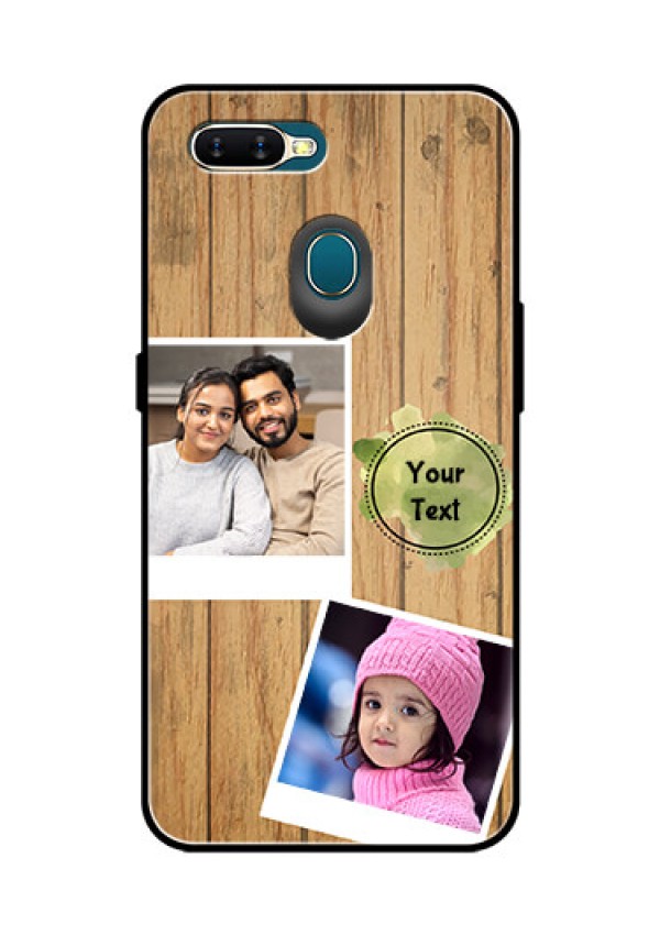 Oppo A7 Custom Glass Phone Case  - Wooden Texture Design