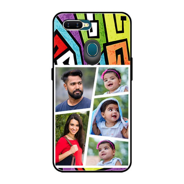 Oppo A7 Custom Glass Phone Case  - Graffiti pattern Design