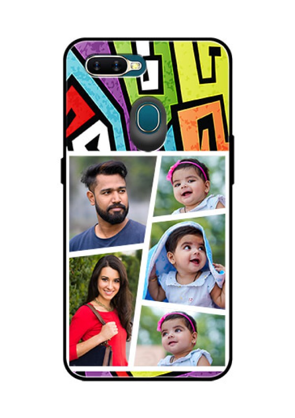 Oppo A7 Custom Glass Phone Case  - Graffiti pattern Design