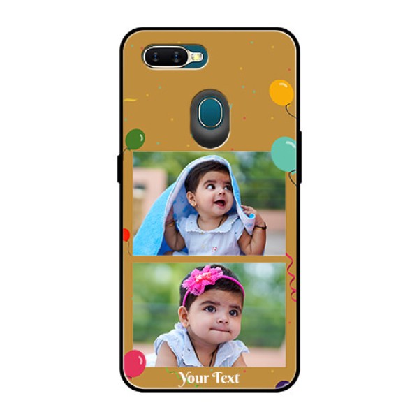 Oppo A7 Personalized Glass Phone Case - Image Holder with Birthday Celebrations Design Oppo A7 Personalized Glass Phone Case - Image Holder with Birthday Celebrations Design