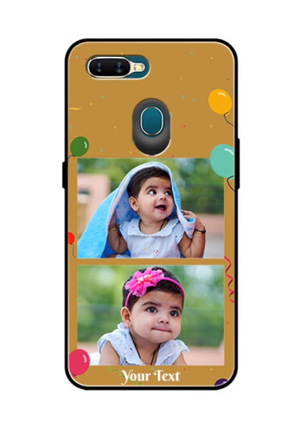 Oppo A7 Personalized Glass Phone Case  - Image Holder with Birthday Celebrations Design