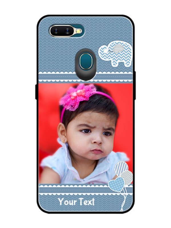 Custom Oppo A7 Photo Printing on Glass Case  - with Kids Pattern Design