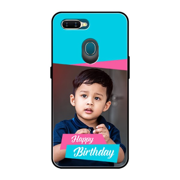 Oppo A7 Personalized Glass Phone Case  - Image Holder with 2 Color Design