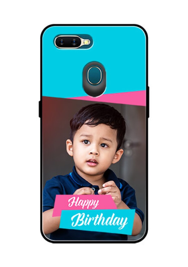 Oppo A7 Personalized Glass Phone Case  - Image Holder with 2 Color Design