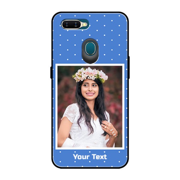 Oppo A7 Photo Printing on Glass Case  - Polka dots design