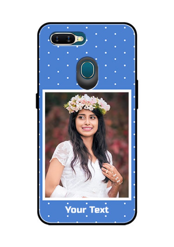 Oppo A7 Photo Printing on Glass Case  - Polka dots design