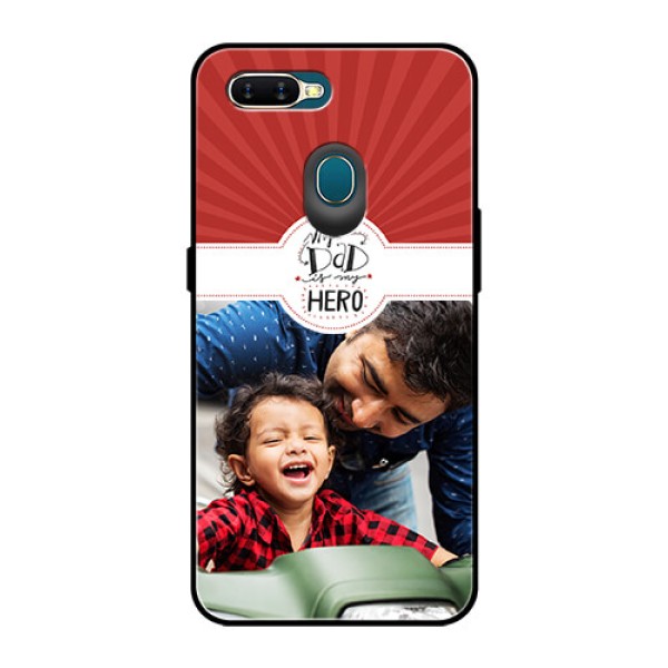 Oppo A7 Photo Printing on Glass Case  - My Dad Hero Design