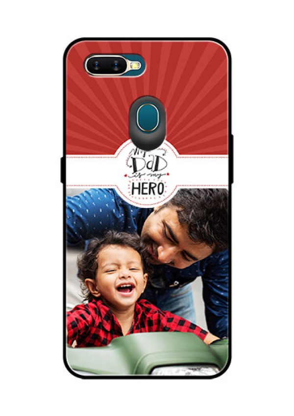 Oppo A7 Photo Printing on Glass Case  - My Dad Hero Design