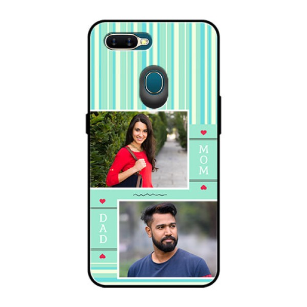 Oppo A7 Custom Glass Phone Case  - Mom & Dad Pic Design