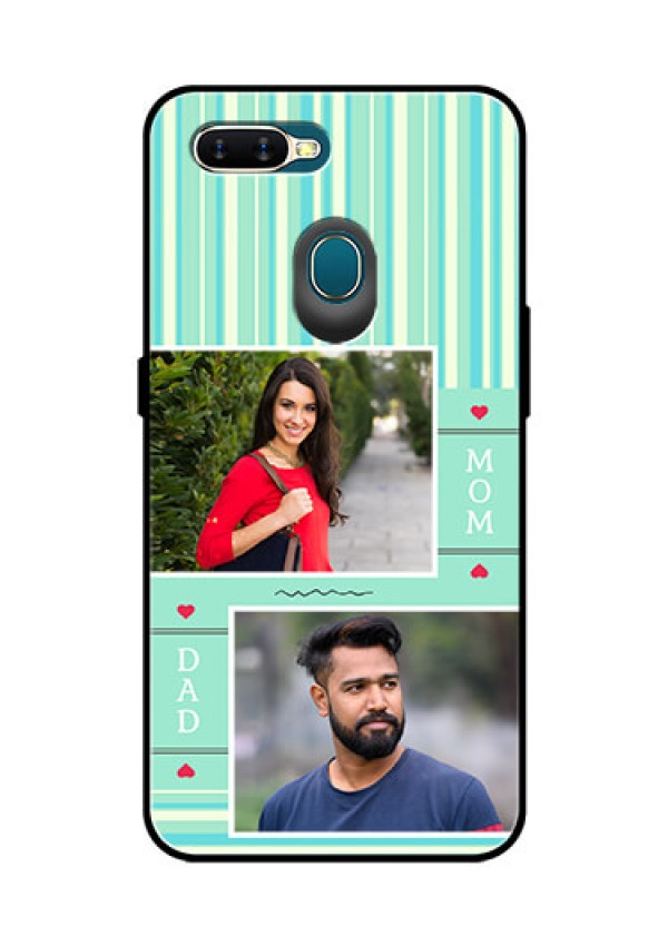 Oppo A7 Custom Glass Phone Case  - Mom & Dad Pic Design