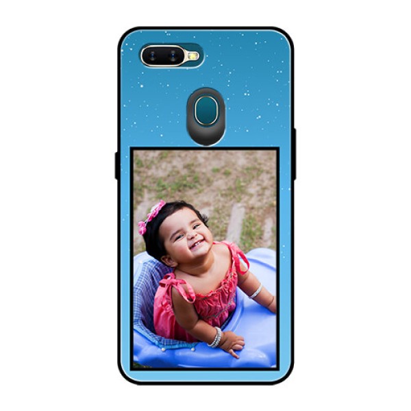 Oppo A7 Custom Glass Mobile Case  - Wave Pattern Colorful Design