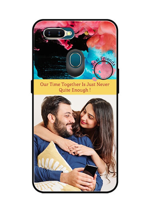 Oppo A7 Custom Glass Mobile Case  - Quote with Acrylic Painting Design