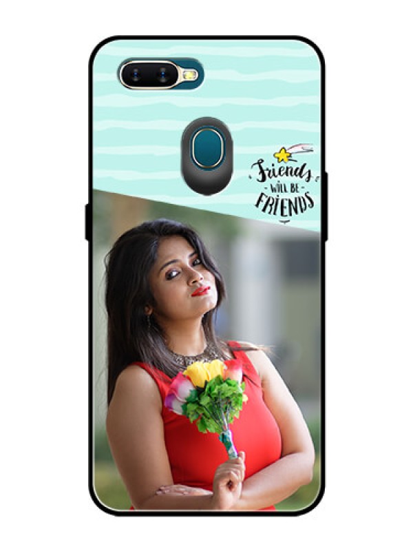 Custom Oppo A7 Custom Glass Phone Case  - Friends Picture Icon Design