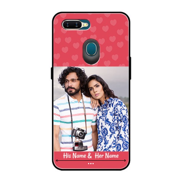 Oppo A7 Photo Printing on Glass Case  - Simple Love Design