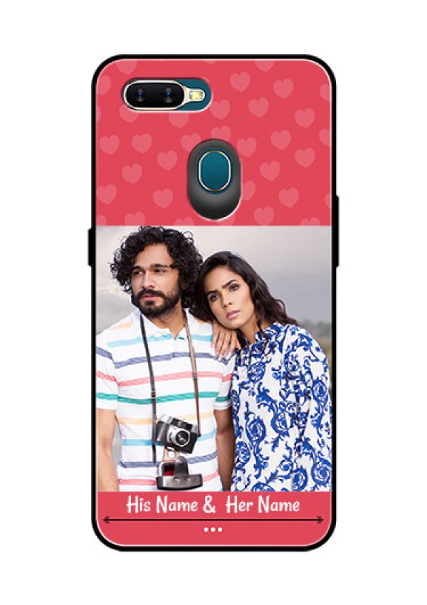 Oppo A7 Photo Printing on Glass Case  - Simple Love Design