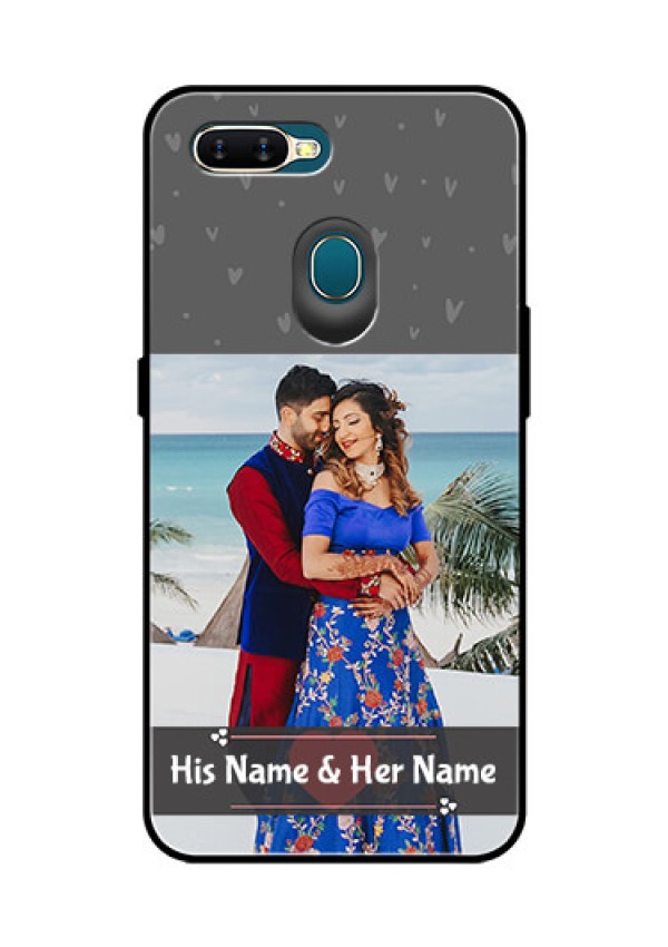 Oppo A7 Custom Glass Mobile Case  - Buy Love Design with Photo Online