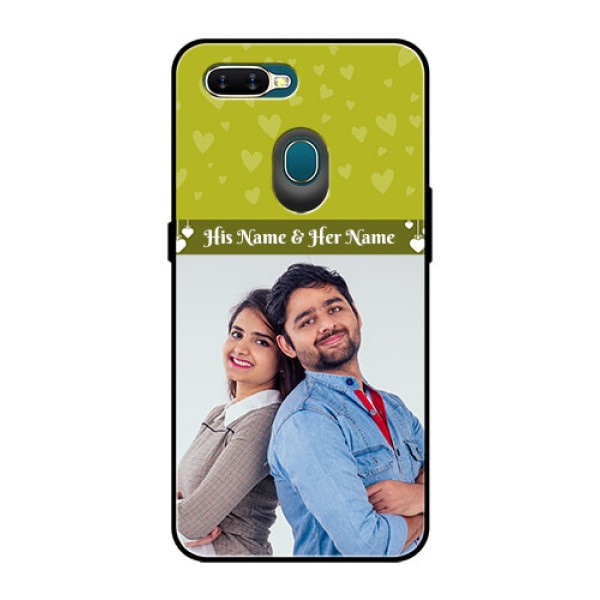 Oppo A7 Custom Glass Phone Case  - You & Me Heart Design