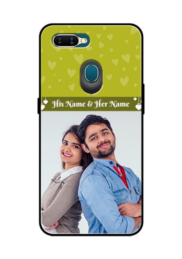Oppo A7 Custom Glass Phone Case  - You & Me Heart Design