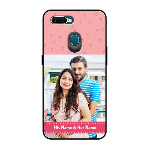 Oppo A7 Personalized Glass Phone Case - Love Design Peach Color Oppo A7 Personalized Glass Phone Case - Love Design Peach Color