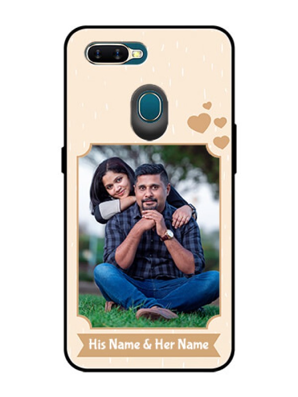 Custom Oppo A7 Custom Glass Phone Case  - with confetti love design 