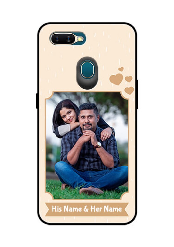 Oppo A7 Custom Glass Phone Case  - with confetti love design 