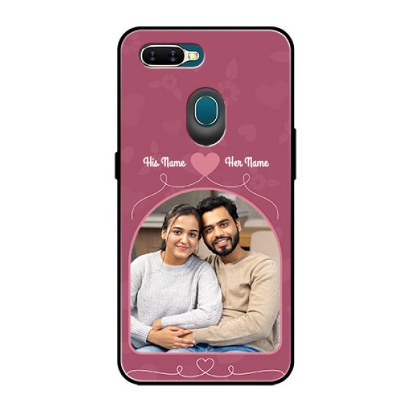 Oppo A7 Photo Printing on Glass Case  - Love Floral Design