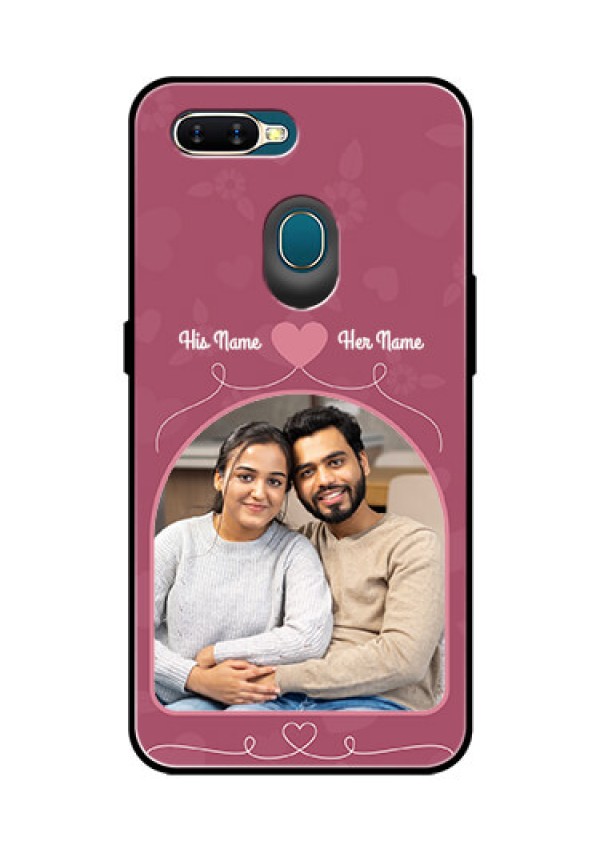 Oppo A7 Photo Printing on Glass Case  - Love Floral Design