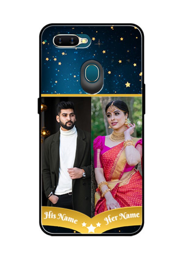 Oppo A7 Custom Glass Phone Case  - Galaxy Stars Backdrop Design
